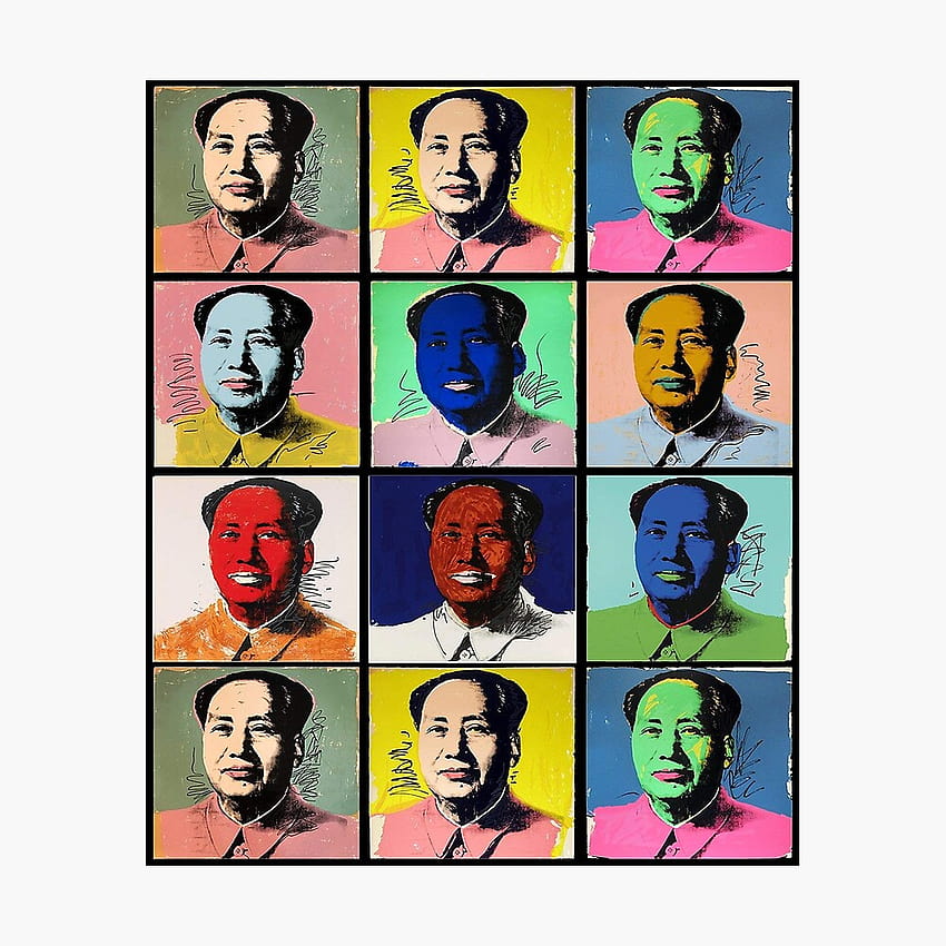 Mao Zedong Andy Warhol arte pop Estilo Retratos sin costuras fondo de pantalla del teléfono