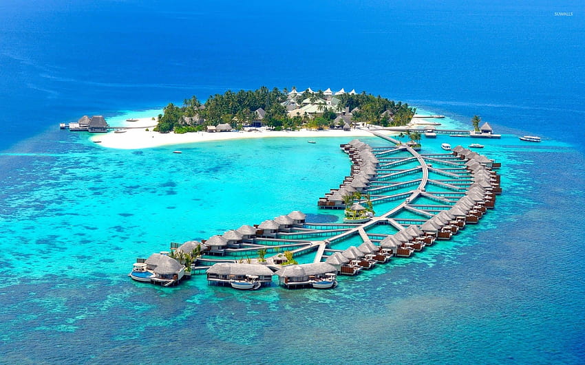 Centro turístico isleño en Maldivas, Lakshadweep fondo de pantalla