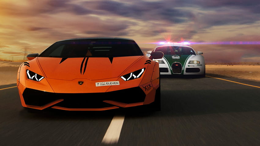 Lamborghini Robber And Bugatti Cop 2560x1440 Rozdzielczość 1440p tła i lambo cop Tapeta HD