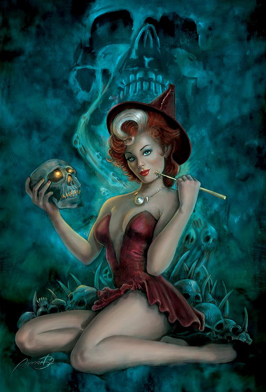 Pinup Walpaper posted by Zoey Thompson, halloween pin up HD phone wallpaper