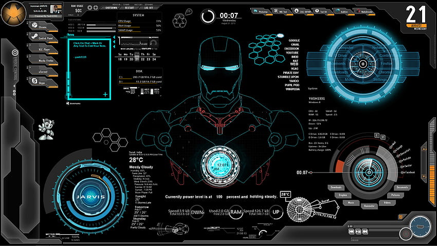 Jarvis Iron Man, manusia besi jarvis Wallpaper HD