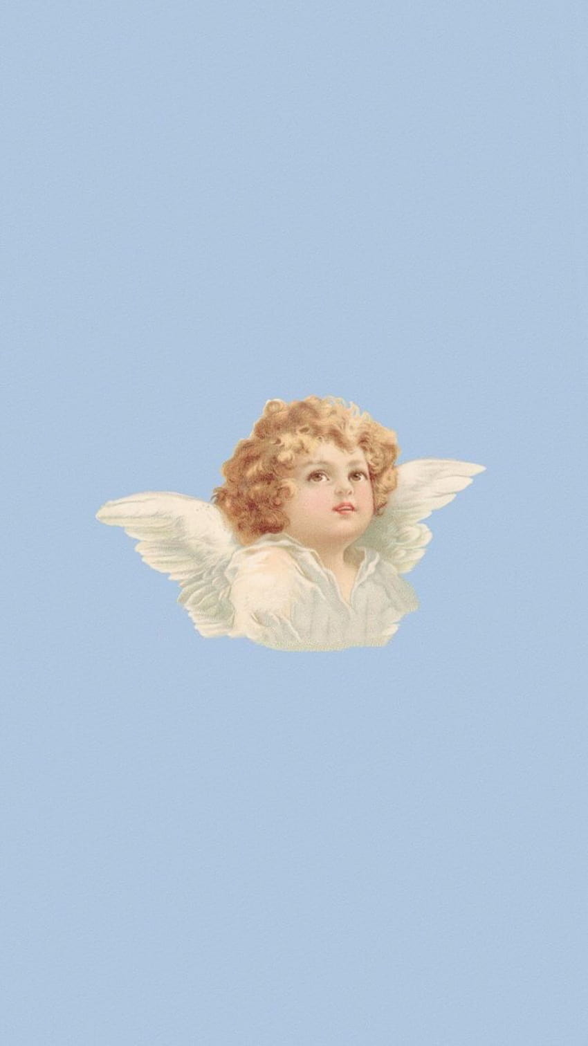 Blue angel aesthetic, естетично бебе ангелче HD тапет за телефон