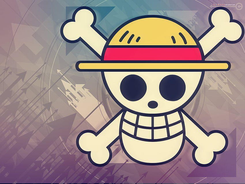 Символ Луфи със сламена шапка, пиратско знаме със сламена шапка HD тапет