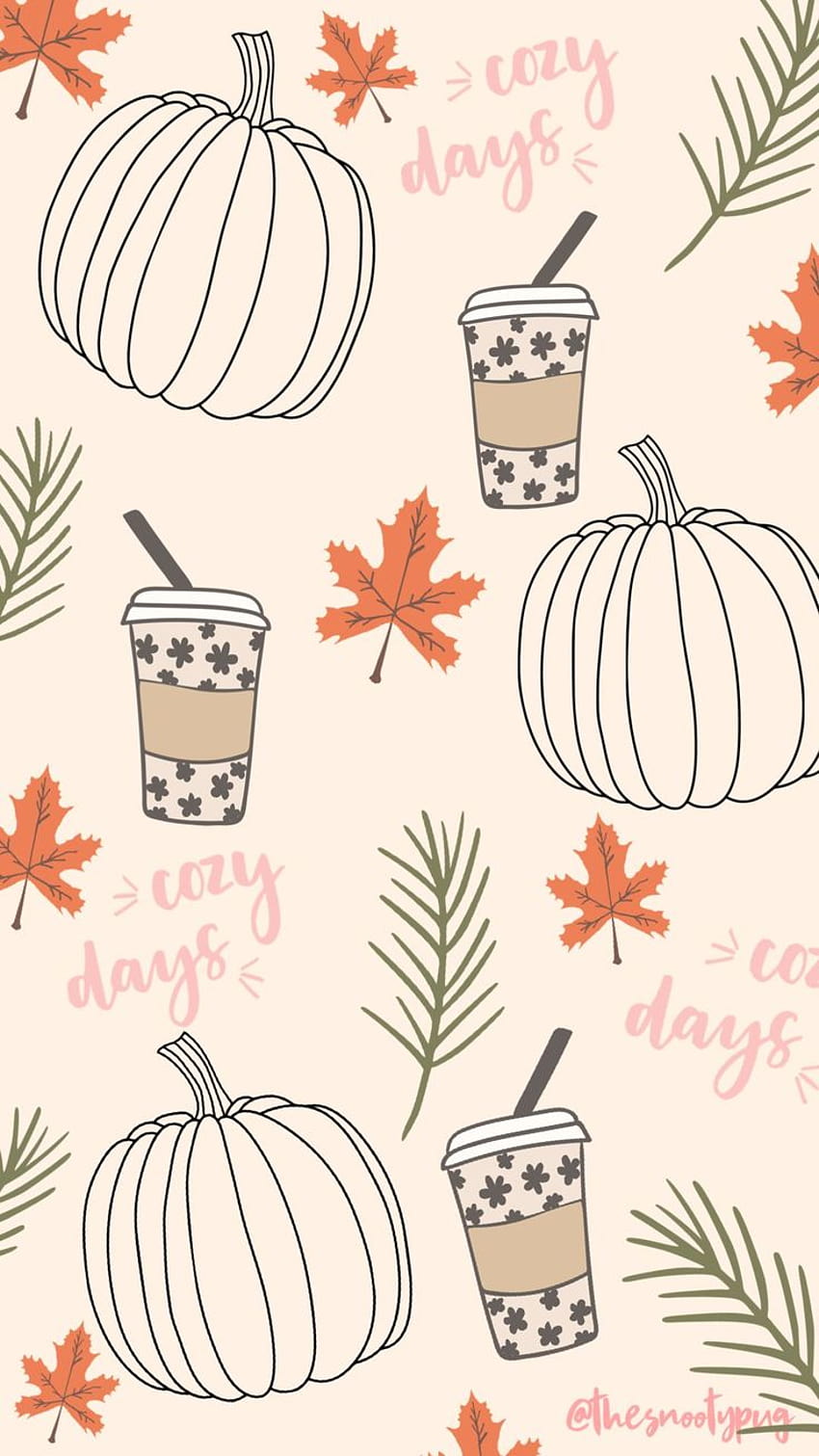 Fall trendy cute iPhone backgrounds Pink coffee fall iPhone backgrounds, pinterest halloween HD phone wallpaper