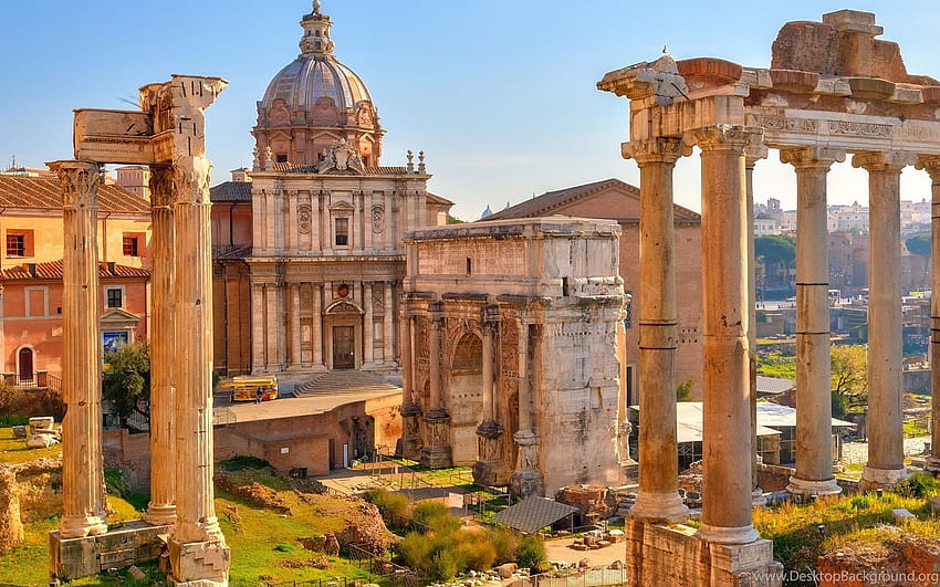 Das Forum Romanum, Rom, Italien / iPad-Hintergründe HD-Hintergrundbild