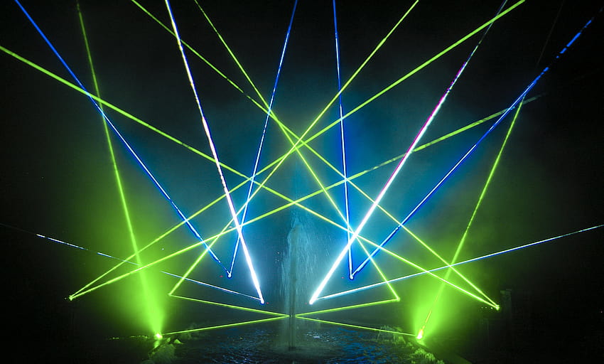 Pertunjukan laser lampu konser abstraksi warna psychedelic, lampu Wallpaper HD