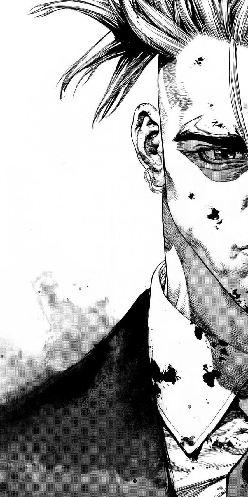 1080x2160 Sun Ken Rock, Manga, Ken, Black And White for Huawei Mate 10, black and white manga HD phone wallpaper