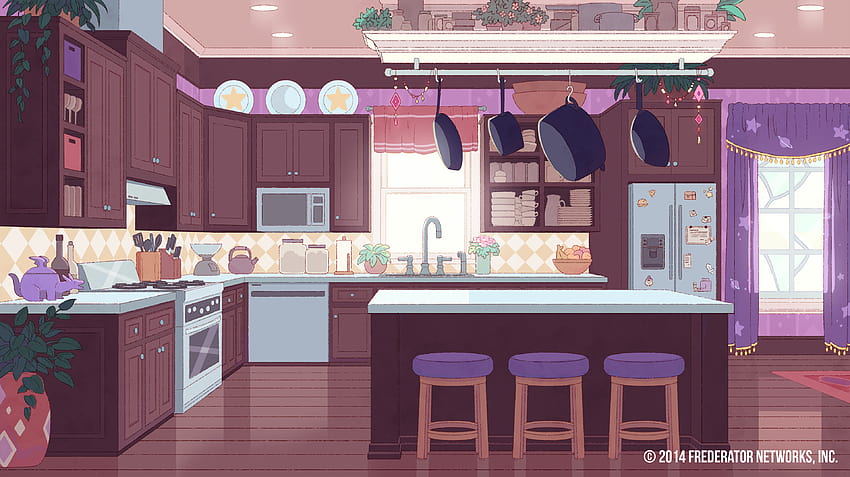 Bee + Puppycat, cozinha de anime papel de parede HD