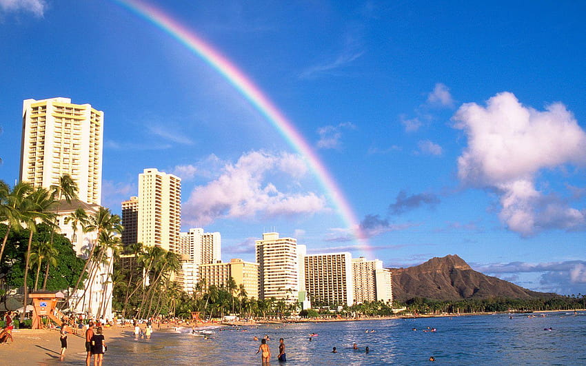 Hawaii's Rainbow Season, waikiki hawaii HD wallpaper