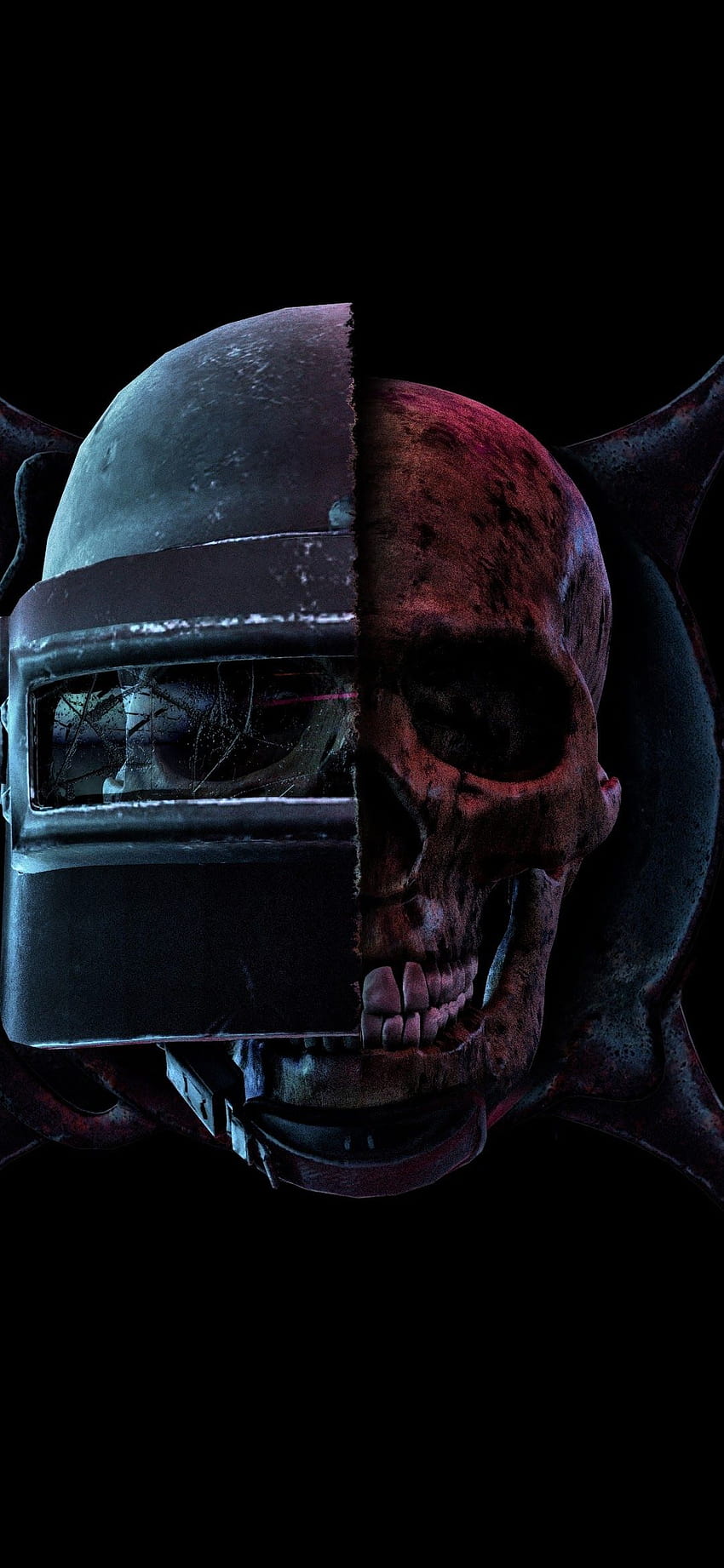 PUBG Skull Helmet Frying Pan PlayerUnknown's Battlegrounds, czarny pubg Tapeta na telefon HD