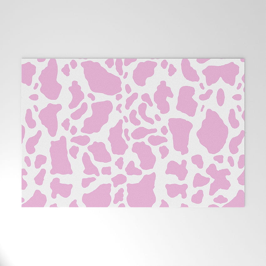 White Pink Cow Print Welcome Mat by loolyelzayat HD phone wallpaper