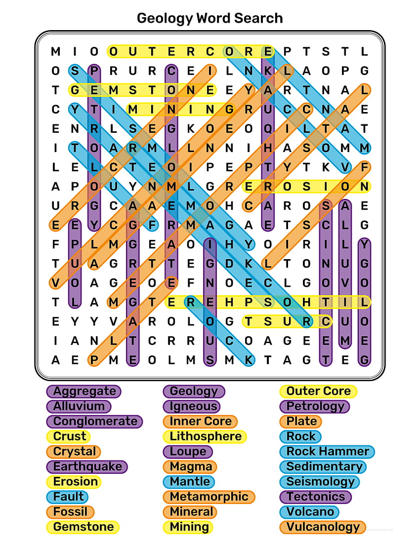 Geology Word Search HD phone wallpaper