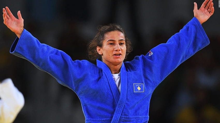 Majlinda Kelmendi wins Kosovo's first Olympic gold medal, judo women HD wallpaper