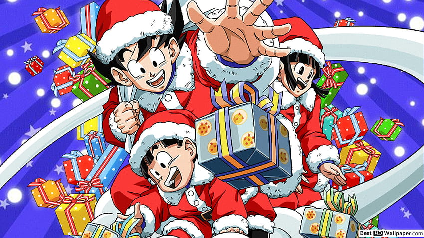 Goku Gohan Chichi, dargon ball christmas HD wallpaper