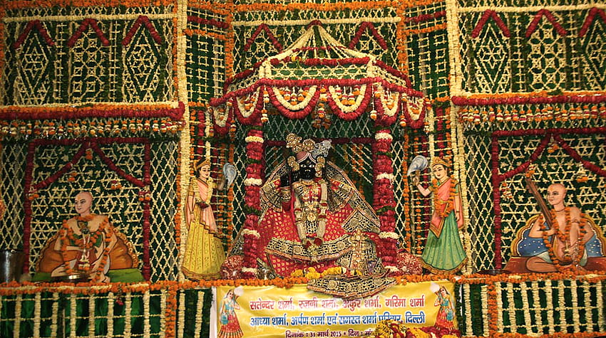 banke bihari ,temple,hindu temple,place of worship,tapestry,textile, bihari ji HD wallpaper