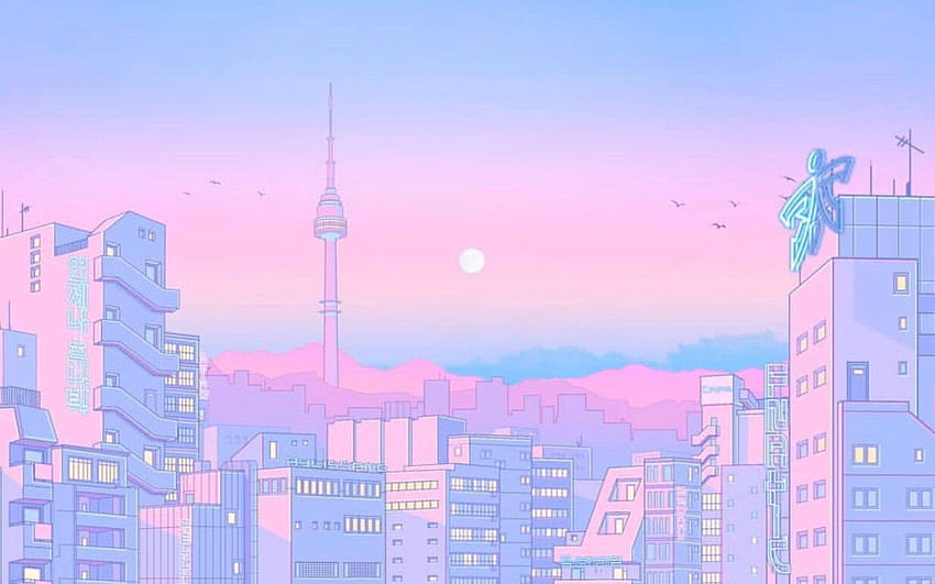 Pastelowa estetyka retro anime • Dla Ciebie Dla urządzeń przenośnych, fajna estetyka Tapeta HD