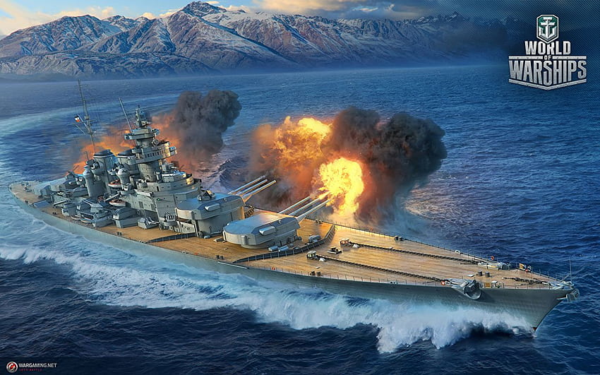 World of Warship feuert deutsche Schiffe ab, Armeespiele HD-Hintergrundbild