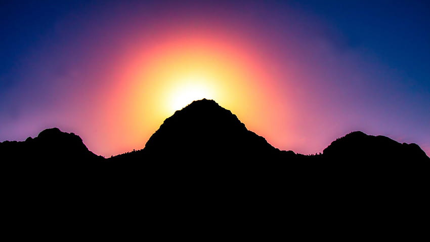 Dağ Silüeti Günbatımı, gün batımı silueti dağlar HD duvar kağıdı