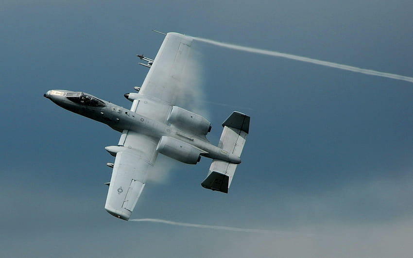 Jato de caça cinza, avião, militar, guerra, Fairchild Republic A, um raio 10 papel de parede HD