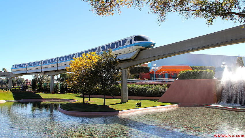Monorail: The Blue Monorail Rolling Through Epcot's Future World. Backgrounds HD wallpaper