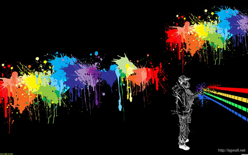 Streszczenie kolorowe tła farby w sprayu Komputer, malowanie natryskowe Tapeta HD