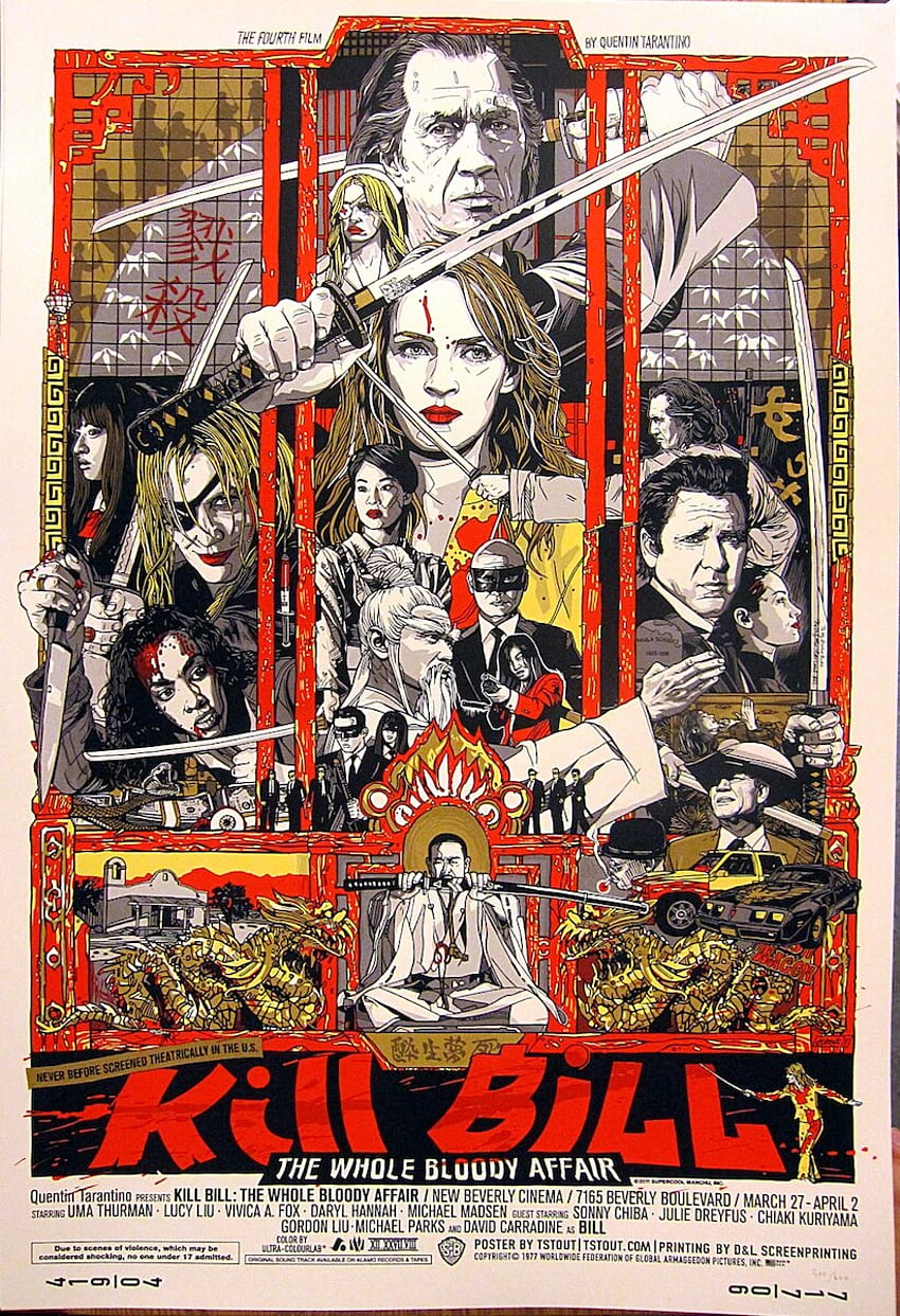 Quentin Tarantino Película Kill Bill Minimalista Retro Vintage Kraft Poster Decorativo Etiqueta de la pared Lienzo Pintura Decoración para el hogar Regalo, una película de quentin tarantino fondo de pantalla del teléfono