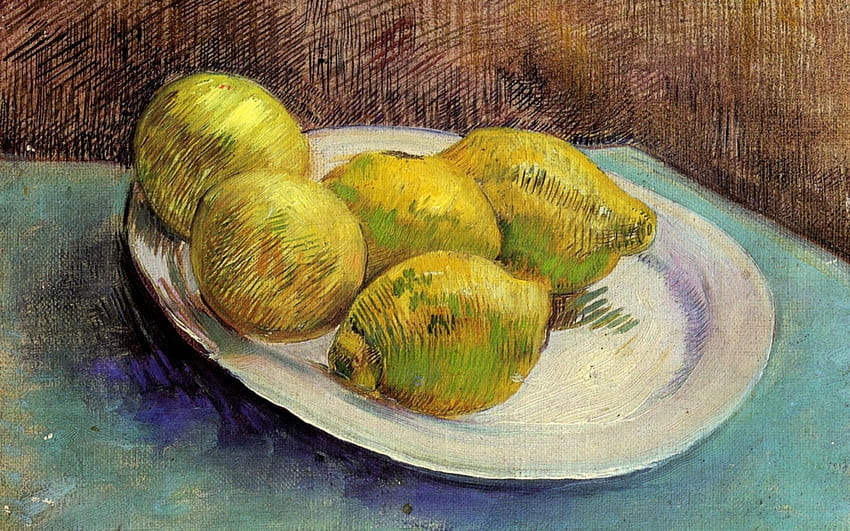 Винсент Ван Гог, Натюрморт с лимони в чиния HD тапет