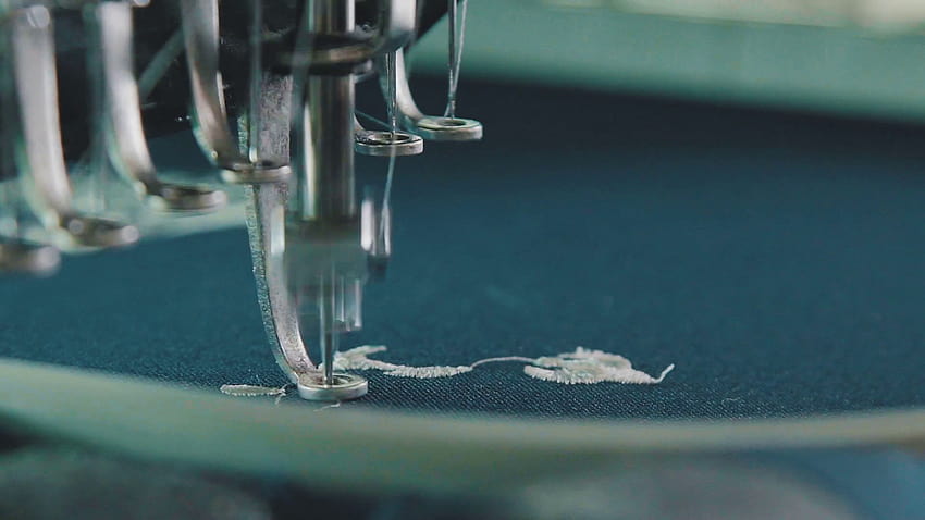 Индустриална бродираща техника Текстилна бродерия HD тапет