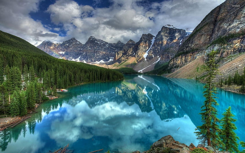 Banff National Park Turquoise Lake Im Banff-Nationalpark HD-Hintergrundbild