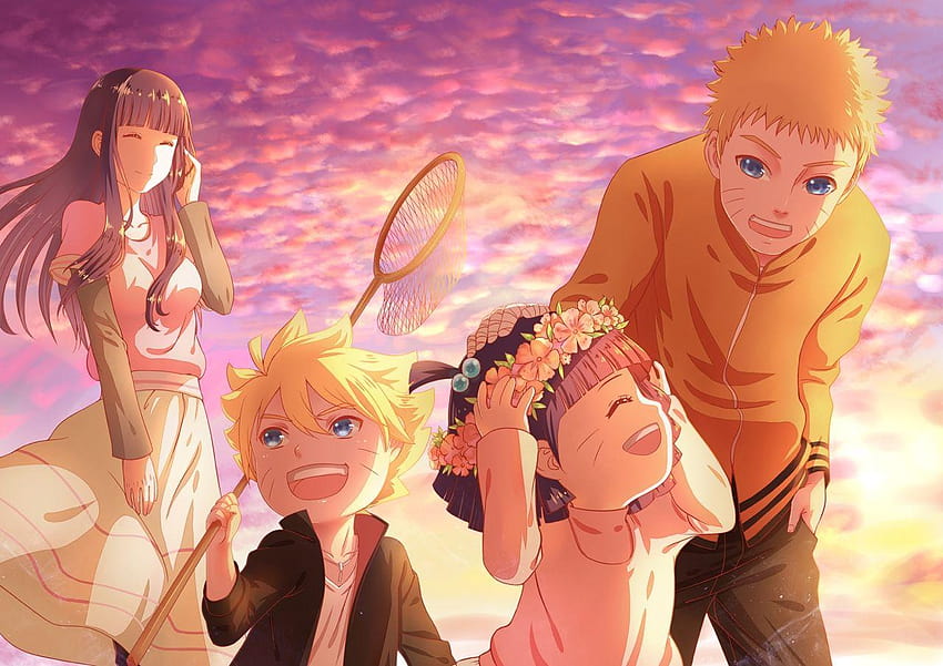 Para Naruto e Hinata com sua filha e filho, naruto dan hinata papel de  parede HD