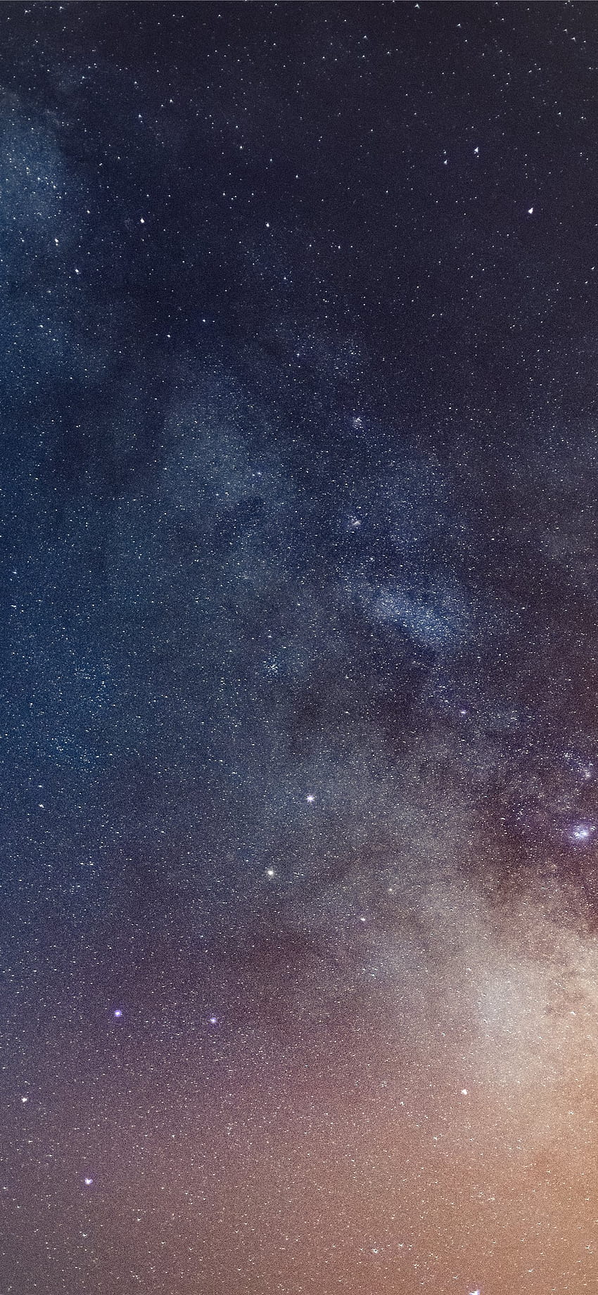 파란색과 주황색 별이 빛나는 밤하늘 iPhone X HD 전화 배경 화면