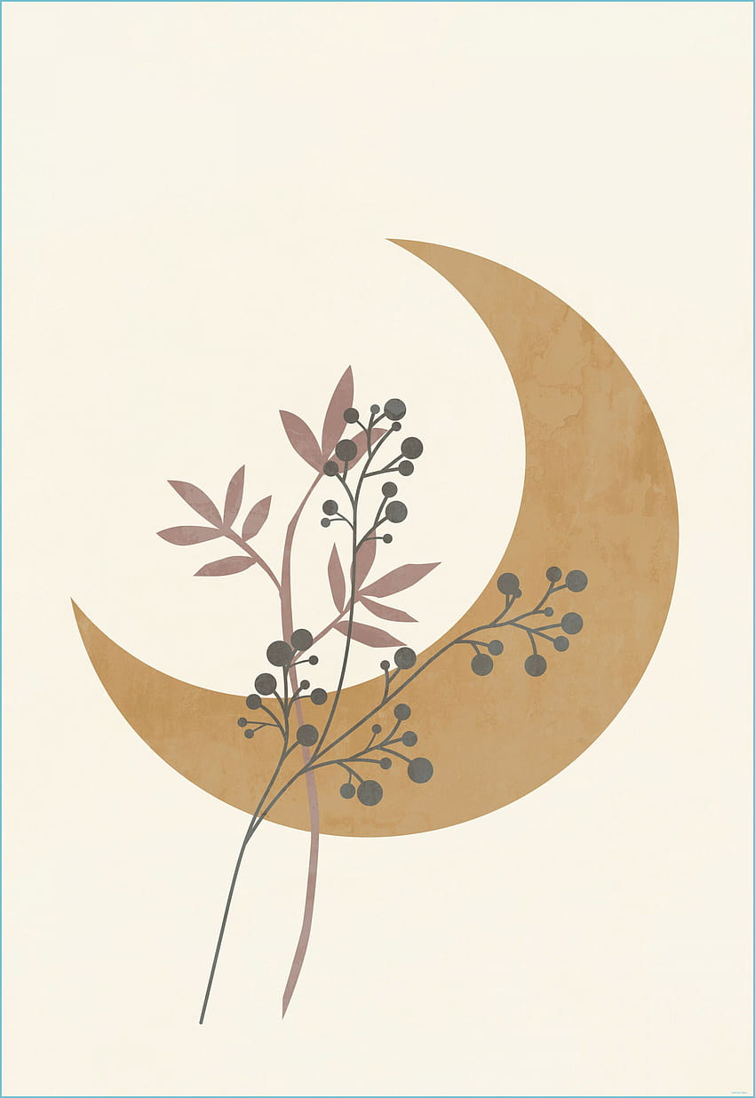 Boho Abstract Moon Poster, Moon Phase, Boho Art Print, Abstract, aesthetic poster HD phone wallpaper