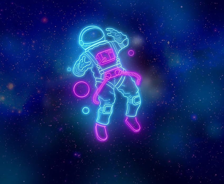 Neon-Astronaut, Neon-Raumfahrer HD-Hintergrundbild