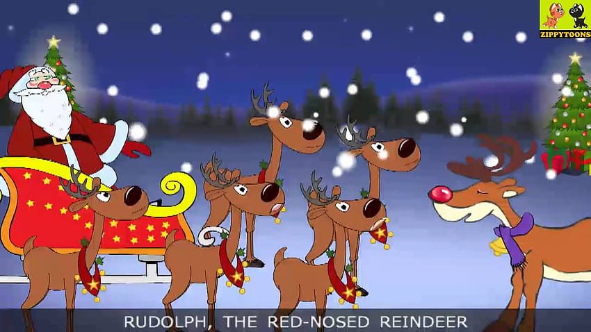 Rudolph The Red, dasher dancer prancer vixen comet cupid donner and blitzen HD wallpaper