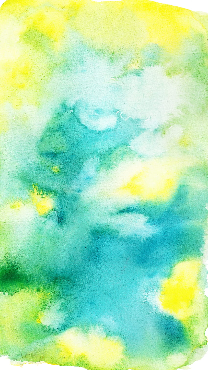 Yellow And Blue Watercolor, yellow watercolor HD phone wallpaper