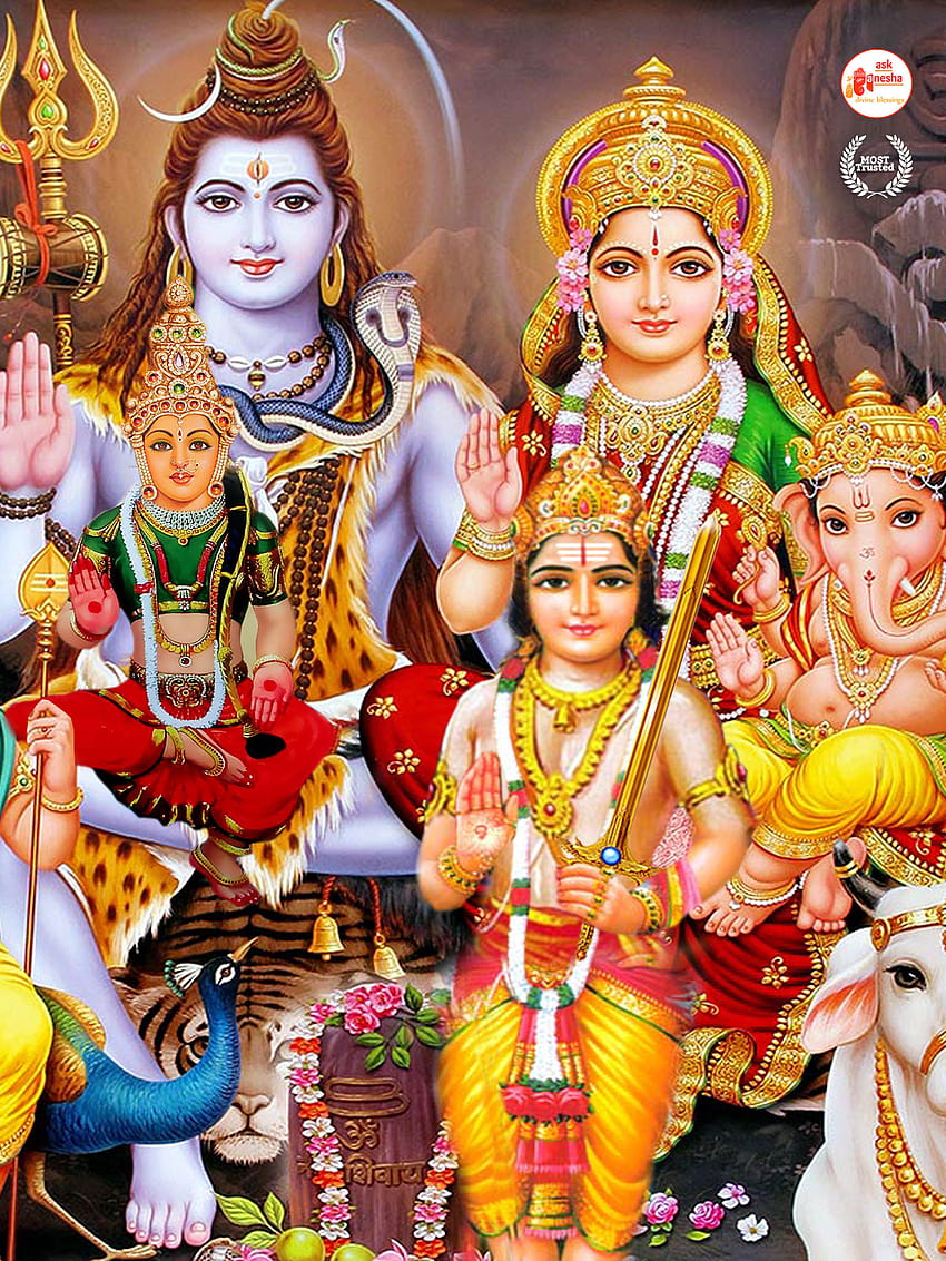 Shiva [], lord shiva with family HD phone wallpaper | Pxfuel