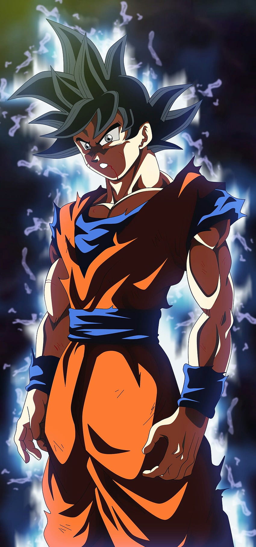 Goku Ultra Instinct presagio manga coloreado, ui presagio goku fondo de pantalla del teléfono