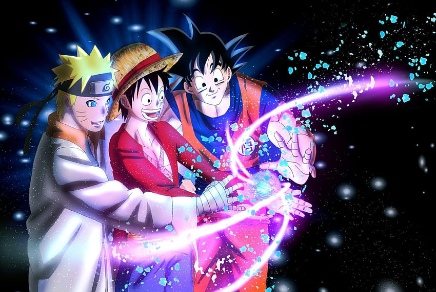 Goku, Luffy ve Naruto, Goku ve Luffy HD duvar kağıdı