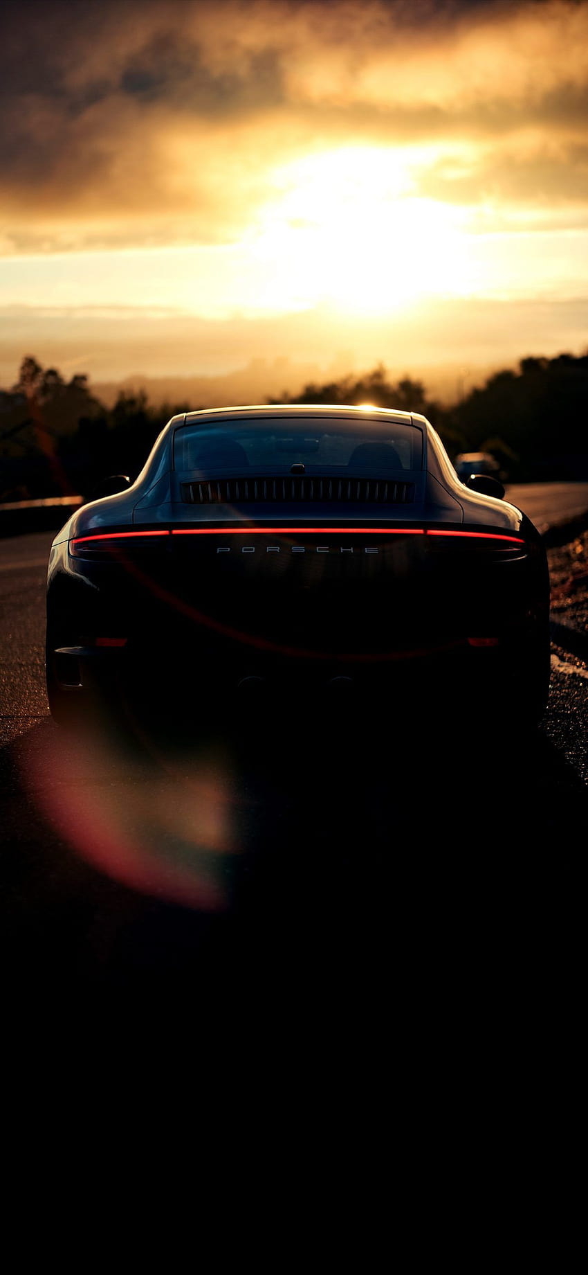 Porsche 911 On Sunset Amoled, porsche amoled Fond d'écran de téléphone HD