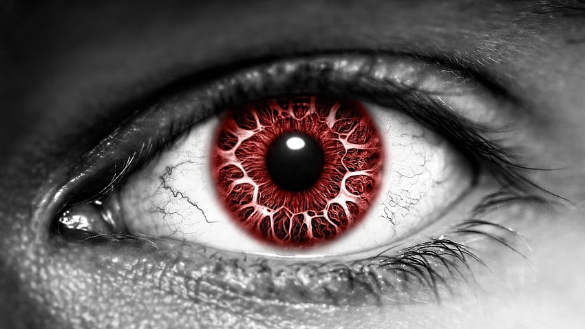 red evil eye HD wallpaper