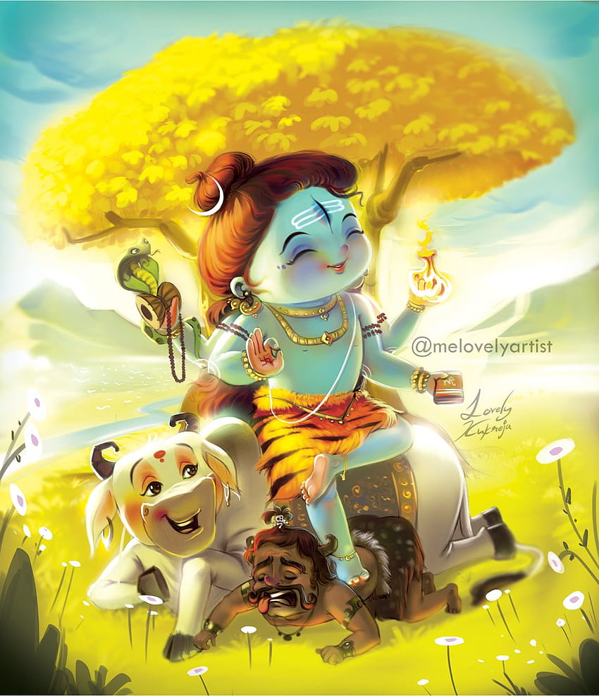 Lord Shiva-Karikatur HD-Handy-Hintergrundbild
