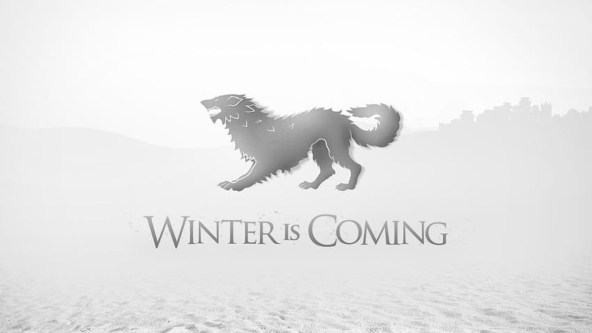 Escudo de armas de Game Of Thrones Ghost Direwolf House Stark, se acerca el invierno pc fondo de pantalla