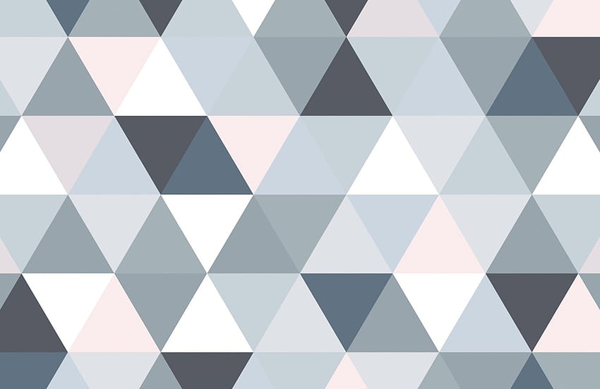 グレー & ピンクの幾何学的な三角形のパターン、グレーの幾何学的なパターン 高画質の壁紙