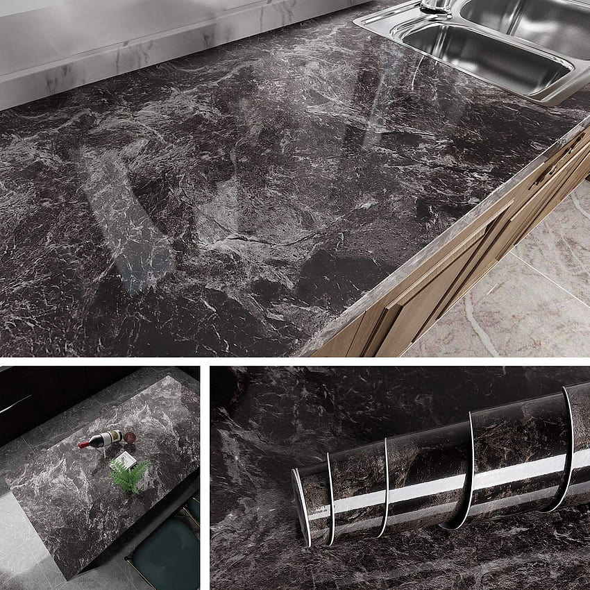 Buy Livelynine Dark Marble for Counter Top Covers Peel and Stick Countertops for Kitchen Waterproof Marble Contact Paper for Countertops Counter Table Desk Covers Furniture Sticker 15.8x78.8 HD phone wallpaper