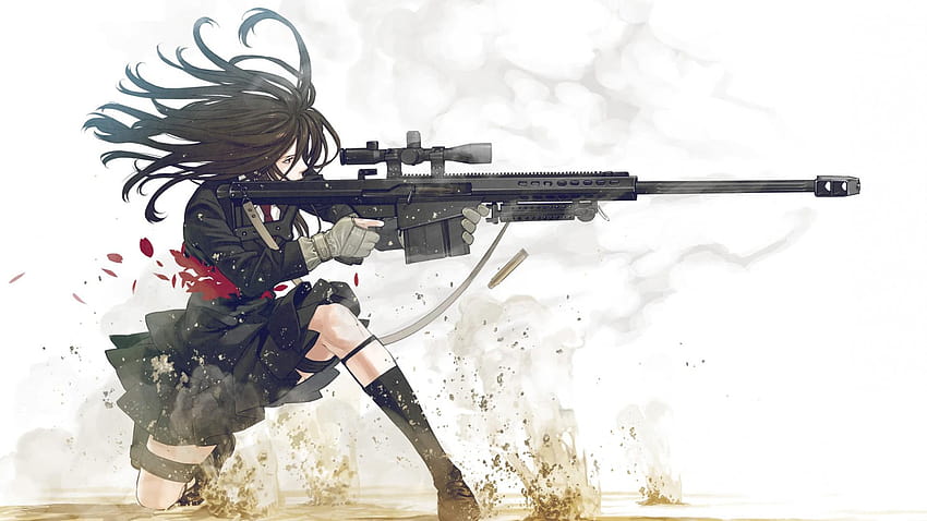 Anime Girl Sniper, anime de atirador furtivo papel de parede HD