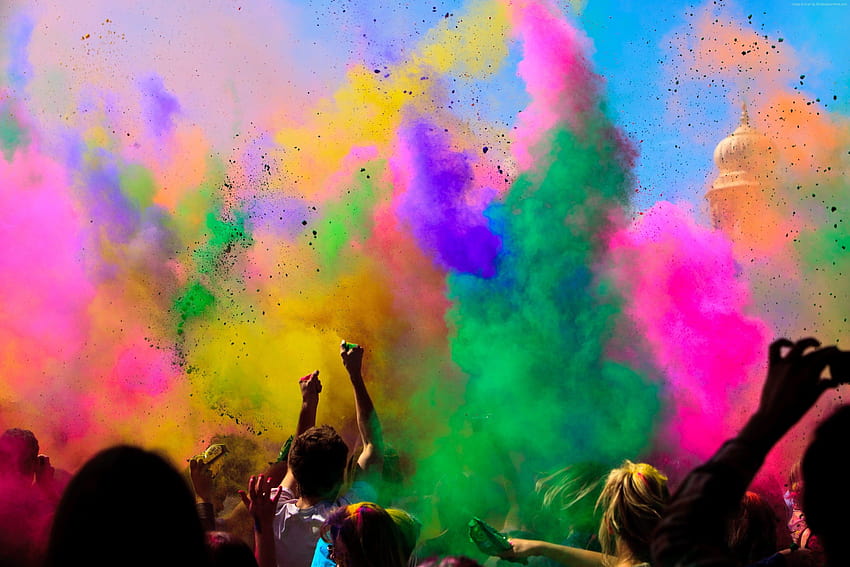 Holi Festival Of Colours, Indian holiday, spring, life, indian color HD wallpaper