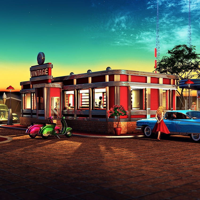2048x2048 Retro Diner Ipad Air , Backgrounds, and HD phone wallpaper