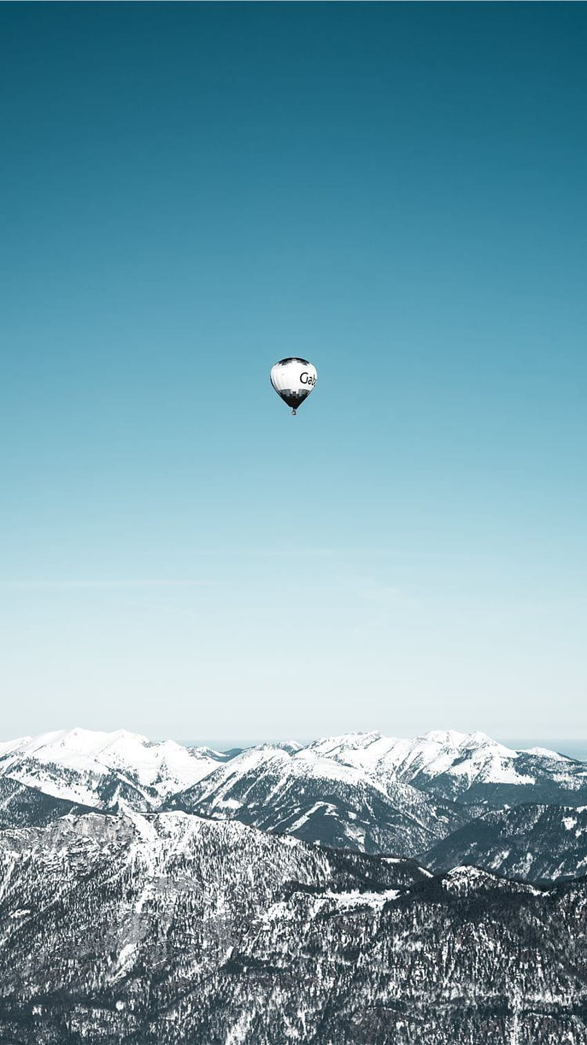 white and black hot air balloons in mid air iPhone 8, midair HD phone wallpaper