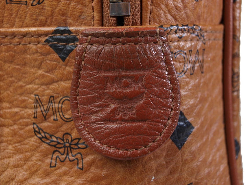 Authentic MCM Logo Pattern Brown Leather Clutch Bag Purse MB7636L, mcm ...