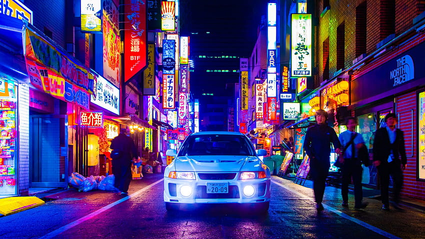 Chill Japan Car, JDM-Nacht HD-Hintergrundbild